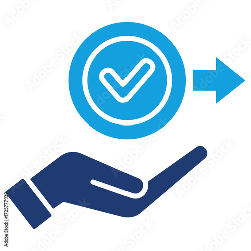 Give Permission Flat Blue Icon
