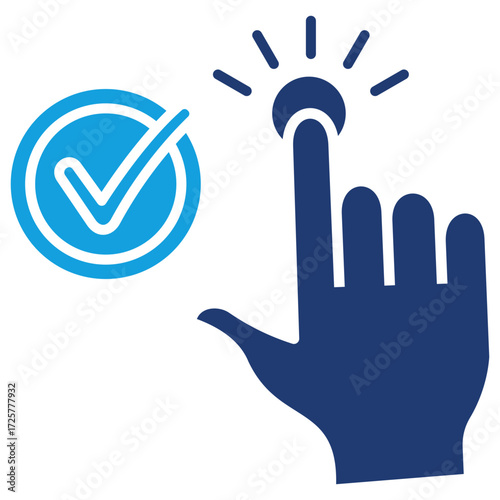 Selected Flat Blue Icon