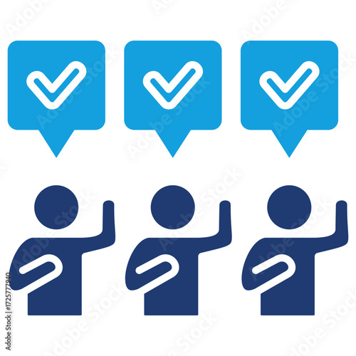 Agree Flat Blue Icon