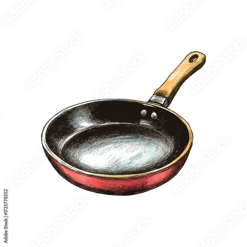 frying pan hand drawn illustration