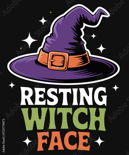 Resting Witch Face Funny Halloween Witch Hat