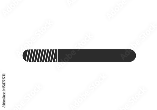 A rectangular file tool half ridged with lines half solid and dark