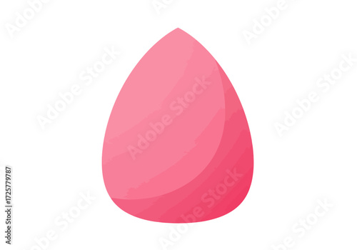 A pink teardropshaped makeup sponge with subtle gradient shading for depth