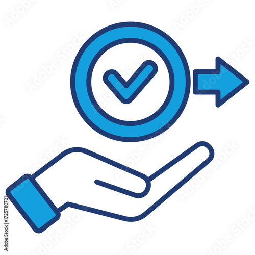 Give Permission Blue Icon