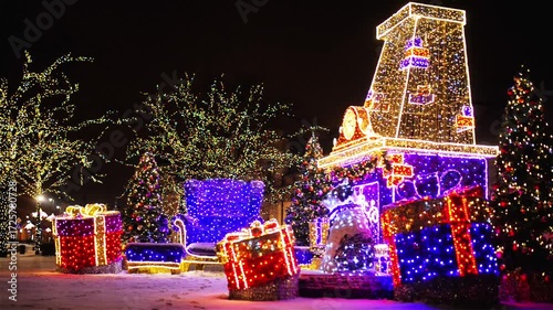 Krakowskie Przedmiescie in New Year, Warsaw