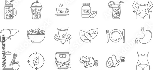 Healthy Lifestyle Icons Diet, Fitness, and Wellness