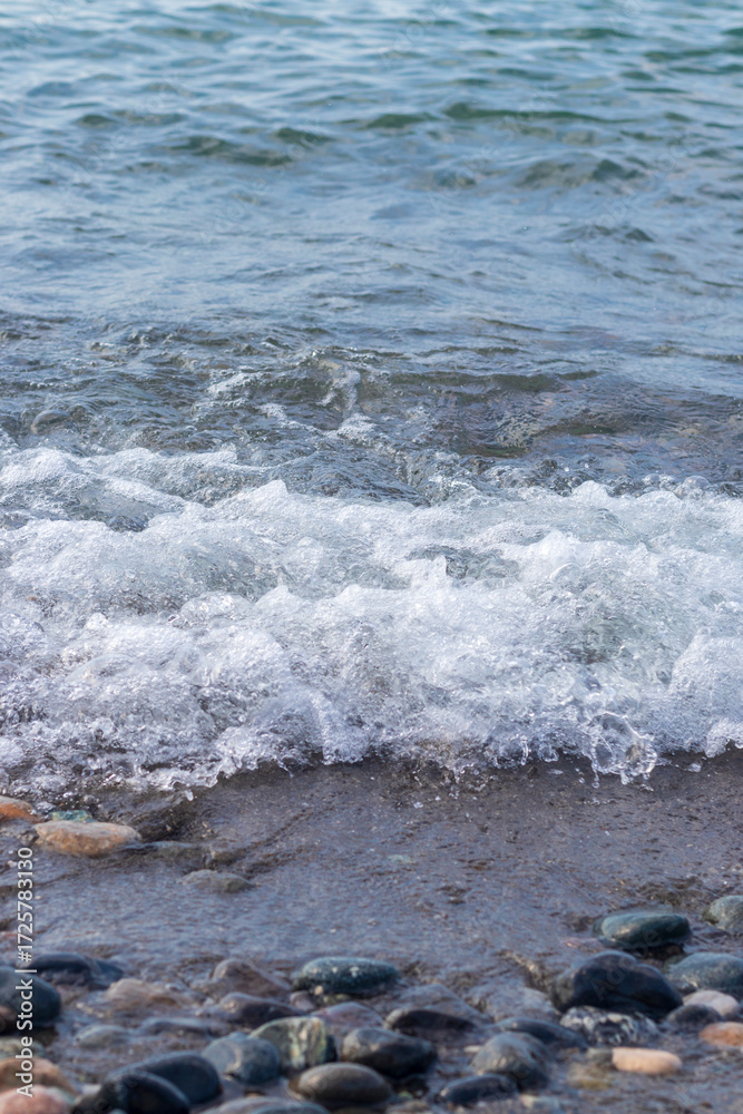 Fototapeta premium Close up shot of the sea wave. Background