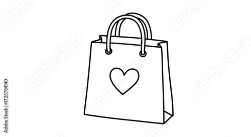 Shopping bag with heart decoration