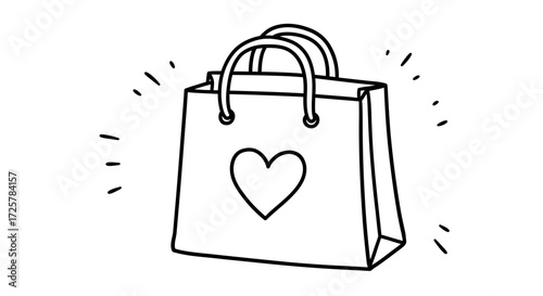 Shopping bag with heart icon