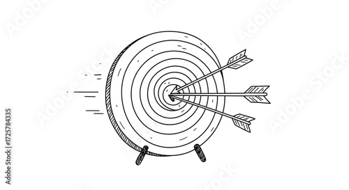 Target with Arrows in Bullseye