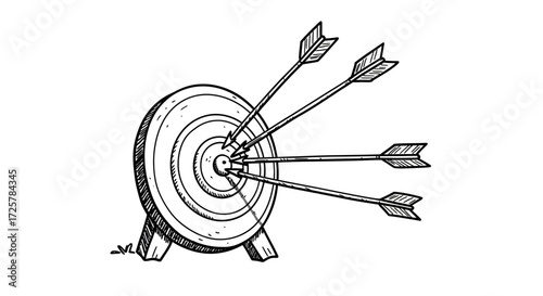 Target with Arrows Sketch