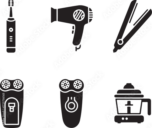 Electric Toothbrush Hair Dry  Curling Iron Electric Shaver Water Dispenser Food Processor_traced
