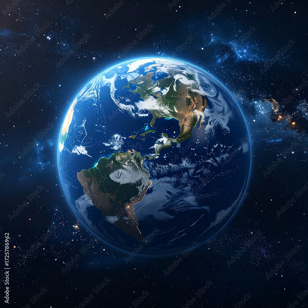 Obraz premium Earth from space, detailed view