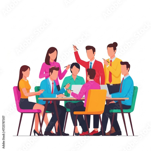 Professional group engaged in a creative brainstorming session for strategic business development