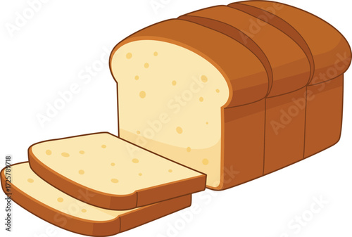 Freshly baked sliced white bread loaf ready for delicious sandwiches and toast a bakery staple isolated on transparent background