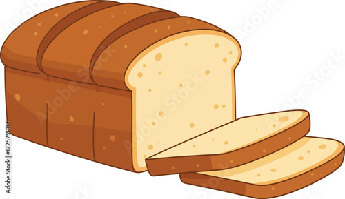 Deliciously sliced loaf of freshly baked white bread ready for toasting and sandwiches isolated on transparent background