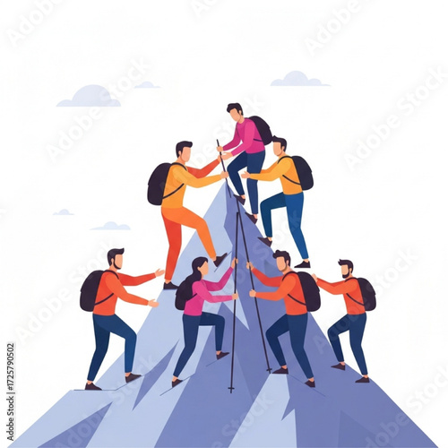 Teamwork and Determination Achieving Goals Through Collaborative Mountain Climbing