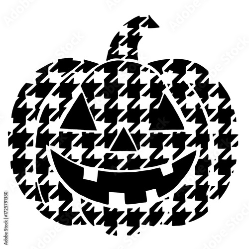 Patrón negro pata de gallo calabaza.