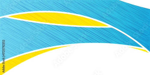 Abstract Blue and Yellow Curved Lines Background