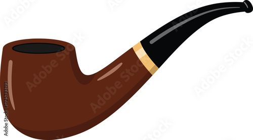 Classic tobacco pipe for smoking enthusiasts a detailed close-up of a traditional brown and black pipe object isolated on transparent background