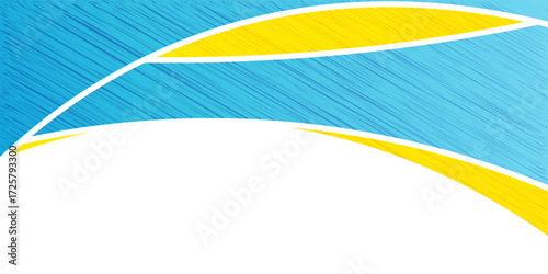 Abstract Blue and Yellow Curved Lines Background. Vector Illustration