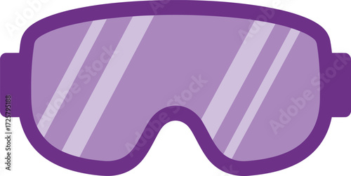 Purple ski goggles for snowboarding and winter sports protection stylish eyewear for snowy adventures and outdoor activities isolated on transparent background