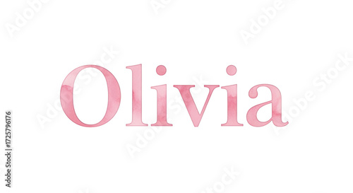 Elegant Watercolor Olivia Name Typography Design Transparent Background