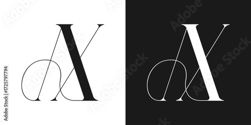 AX Logo Monogram Vector , Initial Logo for Branding