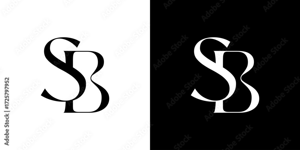 Fototapeta premium SB Initial Abstract Logo Vector Illustration , Initial Logo for Branding