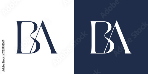 BA Letter Abstract Logo Design , Initial Logo Vector for Brand