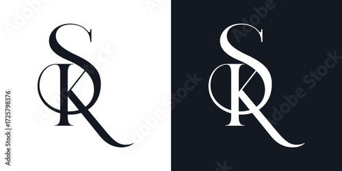 Photos SK Letter Minimalist Logo Vector , Initial Logo Vector for Brand Company