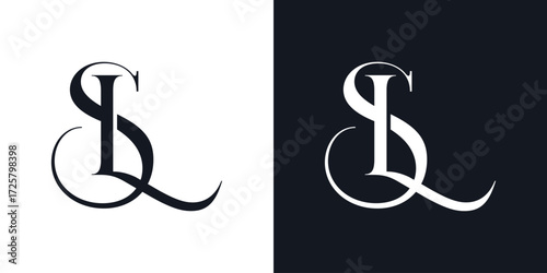 Photos SL Letter Minimalist Logo Vector , Initial Logo Vector for Brand Company