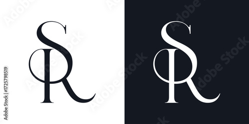SR Letter Minimalist Logo Vector , Initial Logo Vector for Brand Company