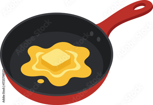 Brightly colored children's toy frying pan with star-shaped food cooking for playtime fun and creative kitchen adventures isolated on transparent background