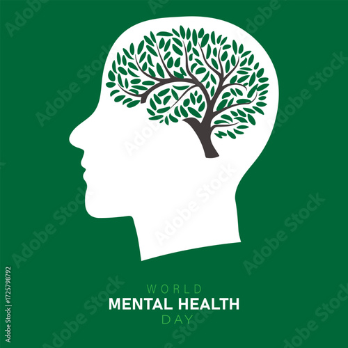 World Mental Health day vector illustration.