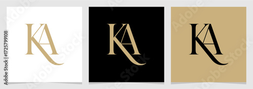 KA Letter Monogram Logo Design Vector , Initial Logo for Brand Company