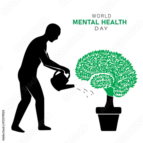 World Mental Health day vector illustration.