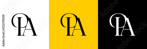 PA Letter Abstract Logo Design Vector , Initial Logo for Brand Company , Vector Illustration