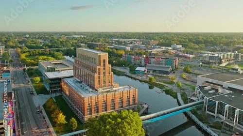 Wallpaper Mural Aerial view of the vibrant city of grand rapids, michigan at golden hour Torontodigital.ca
