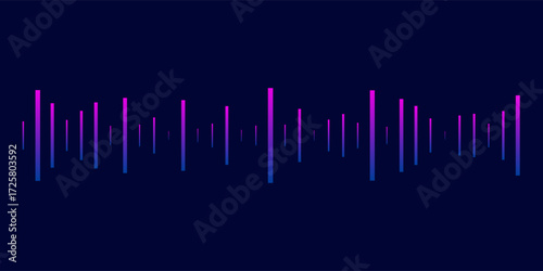 Abstract Digital EQ Music Equalizer. Sound Wave Design Element. Speaking Sound Wave Vector Illustration. futuristic technology concept