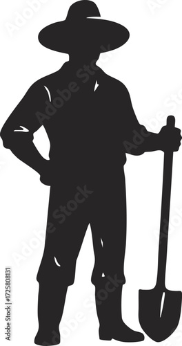 simple farmer cartoon character illustration 