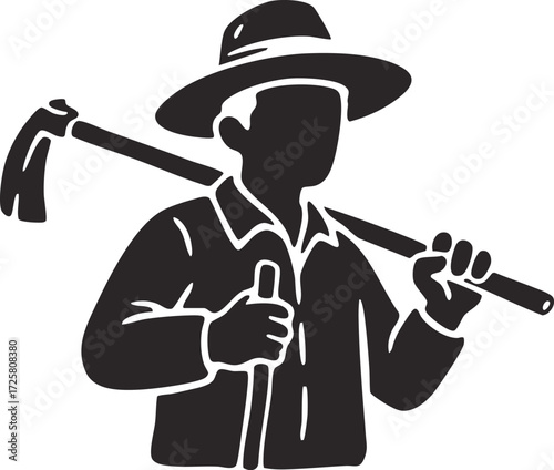 simple farmer cartoon character illustration 