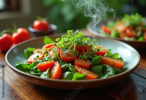 Wallpaper Mural Vibrant Plant-Based Meal Vibrantly Plated with Fresh Herbs and Colorful Vegetables in a Nature-Inspired Setting Torontodigital.ca