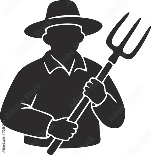 simple farmer cartoon character illustration 