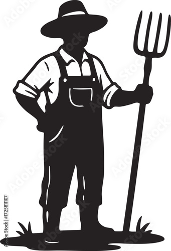 simple farmer cartoon character illustration 
