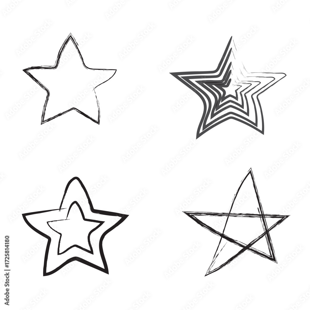 Obraz premium Vector Four star shapes isolated on white background