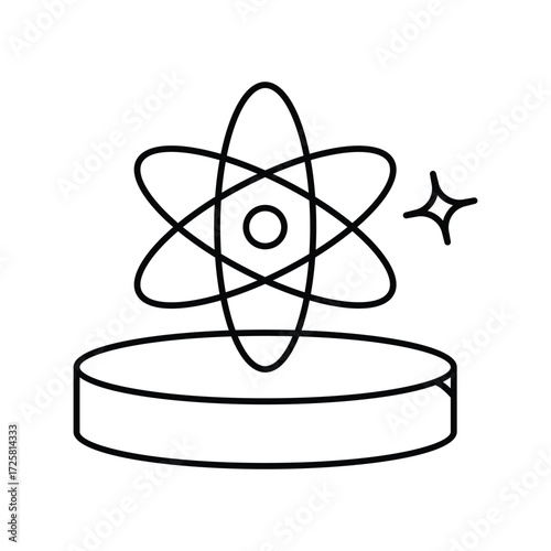 Quantum Computing icon with white background vector stock illustration