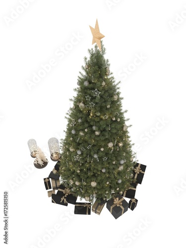 christmas tree and gifts