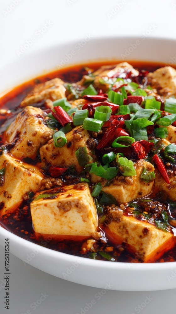 Fototapeta premium spicy mapo tofu with minced pork in chili