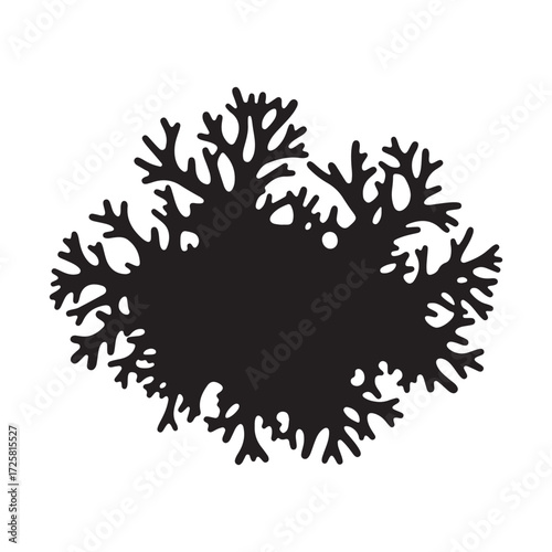 Black Organic Abstract Silhouette Vector Illustration on White Background